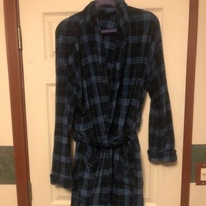 Mens blue plaid robe L/XL big and tall